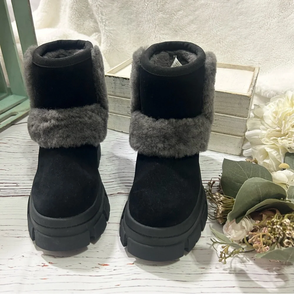 Ugg Brooklyn sunburst platform sheepskin suede boots - Picture 3 of 11